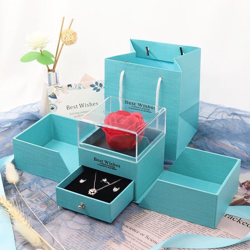 ZINNIA Eternal Rose & Jewelry Gift Box | RAMODO JEWELRY